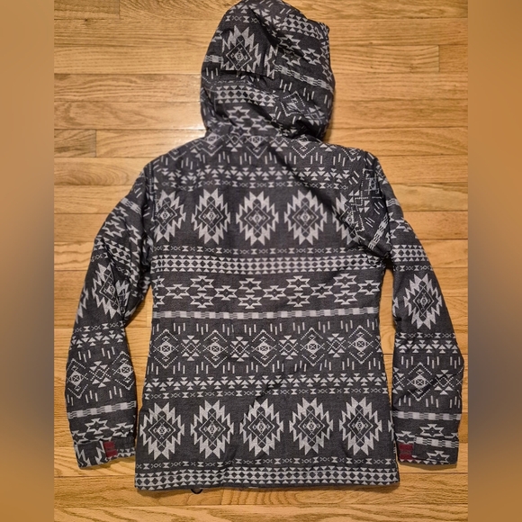 Aperture Women's Small Gray Aztec Pattern Waterproof Snowboarding Ski Jacket EUC - Picture 8 of 10